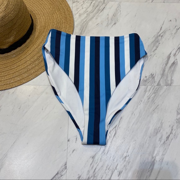 New! Chelsea28 Stripe High Waisted Bikini Bottoms - Picture 11 of 11